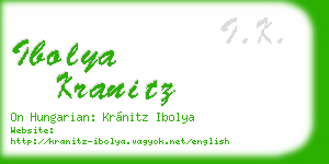 ibolya kranitz business card