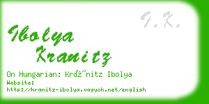 ibolya kranitz business card